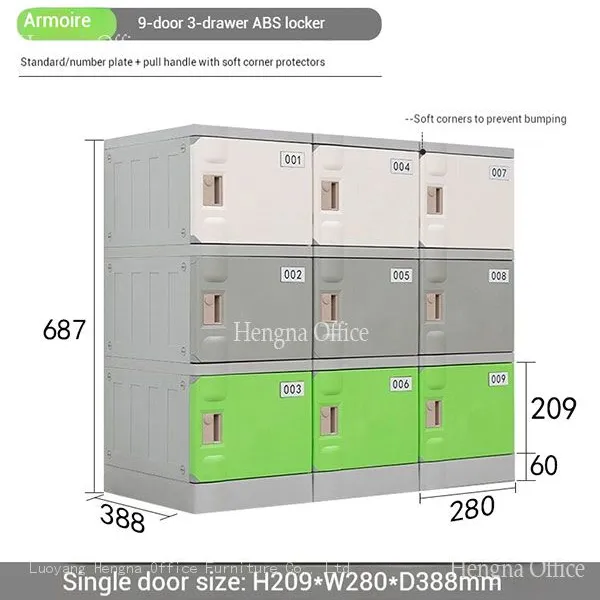 Heavy-Duty ABS Plastic Lockers With Concave Handle - Premium Durable Storage Solution for Factory Industrial Use photo-3