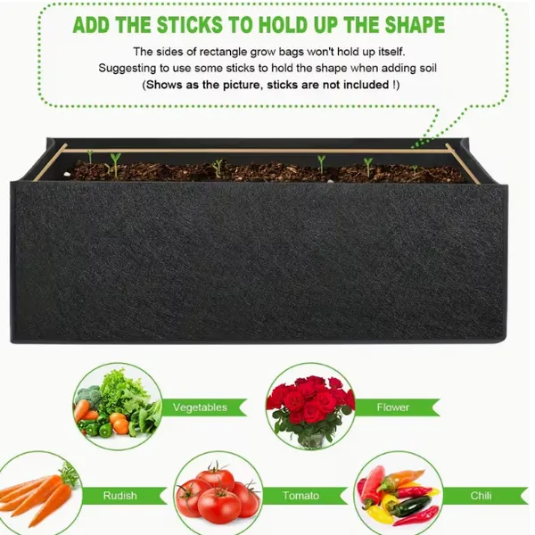 Wholesale Square Grow Bags for Vegetables and Fruits Planting Container photo-3