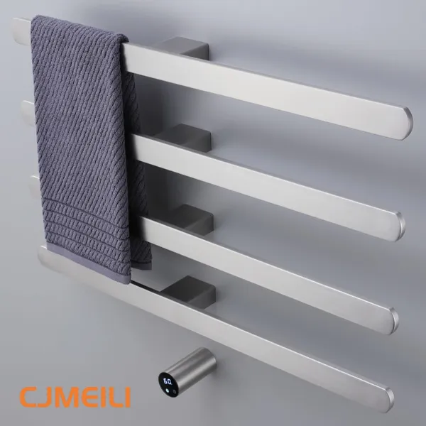 Bathroom Electric Heated Towel Rack, Towel Warmer for Bathroom, Wall Mounted Stainless Steel,4 Colours photo-3