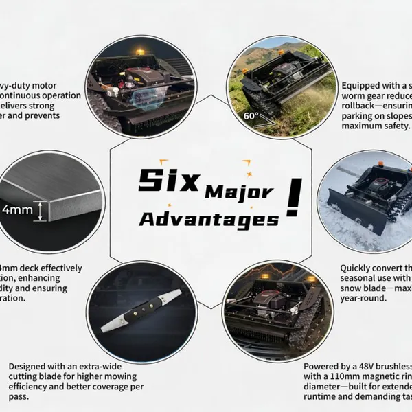 VTLM800 Tracked Robot Lawn Mower 48V Servo Motor High Torque Field Brush Cutter for Wetland and Swamp Vigorun photo-3