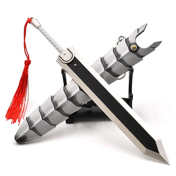 New Zinc Alloy Sword Backpack Keychain Metal Weapon-Style Figurine Keychain Model Office Display Item photo-3