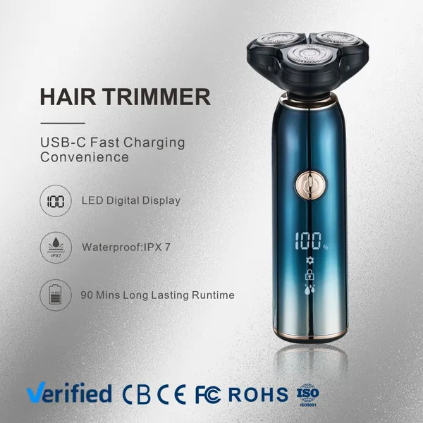 4 in 1 Rechargeable Men Grooming Set,Nose Trimmer,Facial Cleaner Brush,Electric Shaver Cordless Multi‑Functional Men Hair Trimming Kit