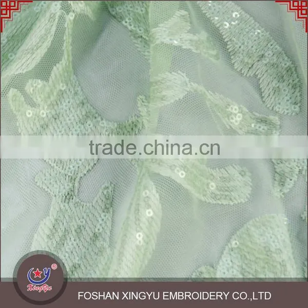 2016 New Style Breathable Moisture and Dry New Design Lace Embroidery Sequin Tulle Fabric Most Popular photo-4