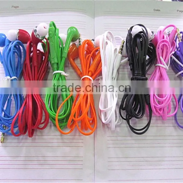 In-ear Flat Cable Earphone With Mic and Remote Control for Samsung Galaxy s4 photo-3