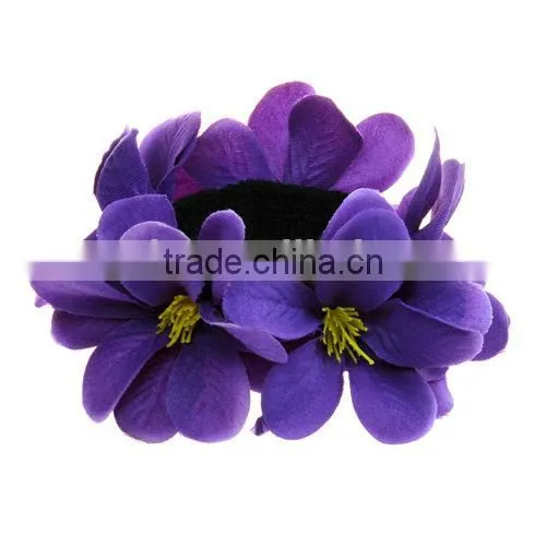 New Woman Hair Accessories Hairband Elastic Colourful Hairband Handmade Hair Accessories Purple Flower Headband photo-2