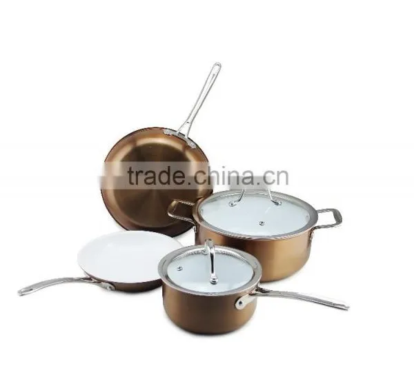 New Arrival Triply Aluminum Non-stick Pressed Cookware Set Fry Pan Saucepan Milk Stock Cooking Pasta Noodle Pot Set photo-3