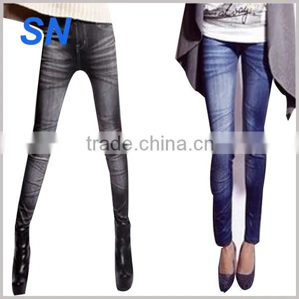 Ladies Printed Legging Jeans Seamless
