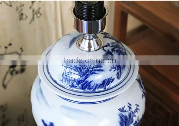 Chinese Ceramic Ginger Jar Table Lamp With Base Switch photo-4