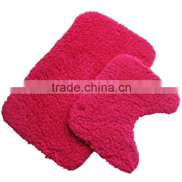 Floor Mat One Set Rose Color With Pvc Anti-slip Backing