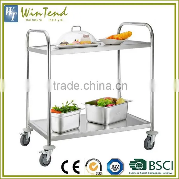 Commercial 2 Tier Stainless Steel Heavy Duty Catering Trolley on Wheels photo-6