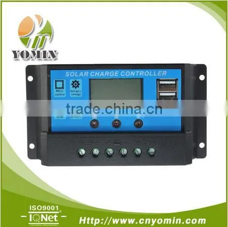 Manufacture 12V/24V 10A 20A 30A Big LCD& USB solar panel charge regulator controller with LCD display PWM mode