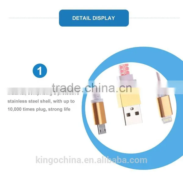 2016 New Product Funky Zipper Wire Data Line USB 2in 1 Cell Phone Data Cable photo-6