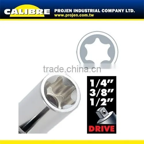 CALIBRE 1/4", 3/8" & 1/2" DR. 13pcs Star Deep Socket Set photo-2
