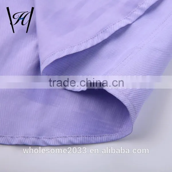 100%cotton Designer Button Down Blue Short Sleeve Dress Shirts for Men photo-3