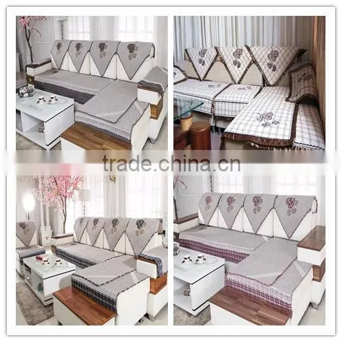 Cotton Appliqued Embroidery Sofa Cover photo-5