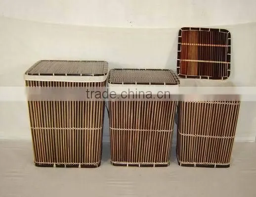 New Style Bamboo Wicker Laundry Basket With Fabric 2016 photo-2