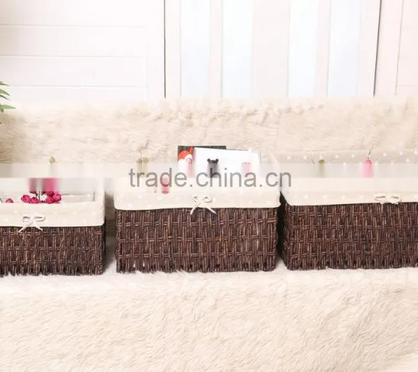 Multifunction Natureal Weaving Storage Basket With Linning Customize photo-2