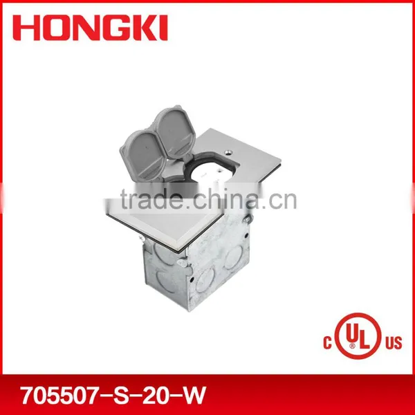 Floor Box With Brass Duplex Flip Lid Cover UL/CUL LISTED photo-4