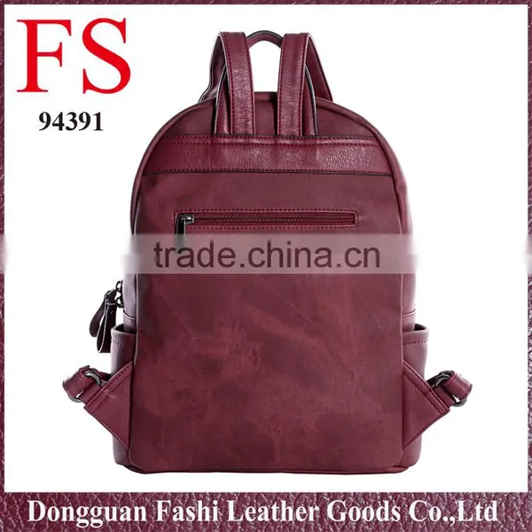 Vintage Leather Backpack Women Fashionable Casual Style PU Backpack Korean Style photo-4