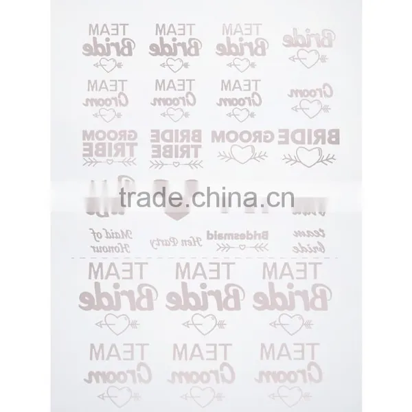 Custom Hot Sale Wedding Tattoo Team Bride Gold Silver Tattoo Stickers Quality Choice photo-4