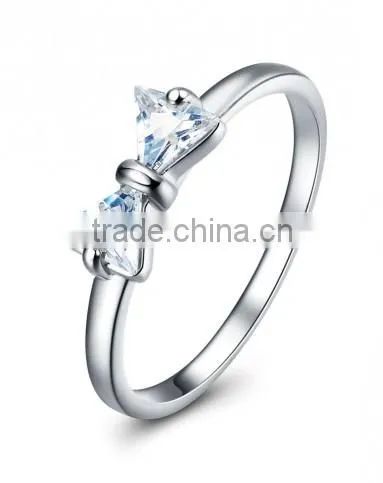 925 Silver Jewellery CZ Ribbon Bow Ring photo-2