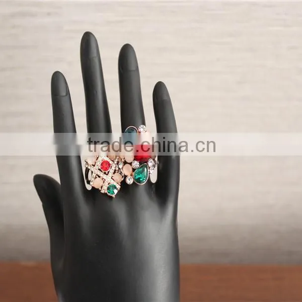 Gold Plated Rings, Crystal Diamond Ring, Rhinestone Noble Ring for Women
