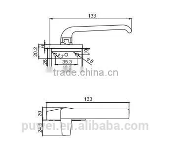 Aluminum Doors and Window Handle Single Point Handles Aluminium Casement Window Handle photo-2