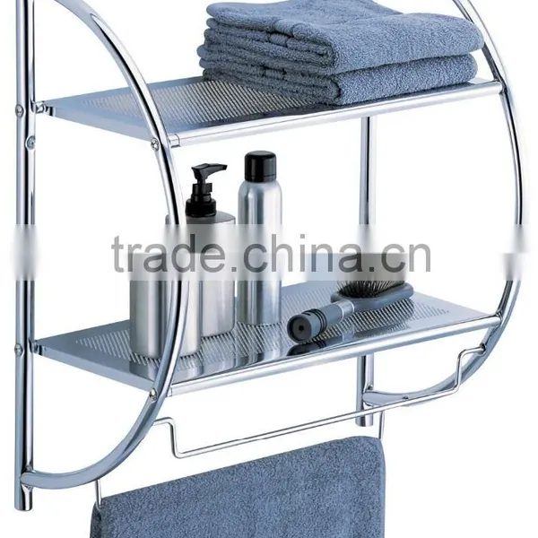 Icegreen Chrome 2-Tier Storage Shelf with Towel Bars