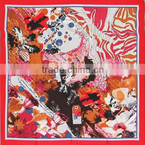 100%Silk Scarf Plain Printed 4kinds One Pattern