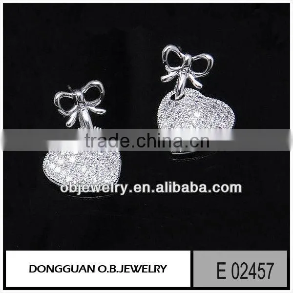 Seoul Stone Jewelry Cubic Zirconia Earrings Gold and Rhodium Plated Cheap Earring photo-5