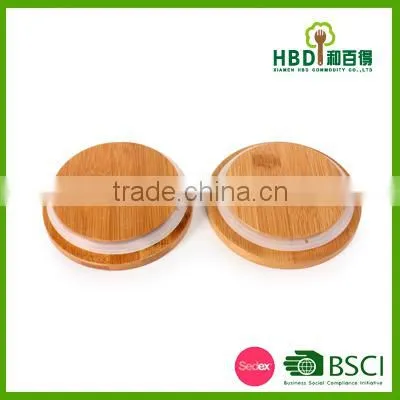 High Quality Bamboo Lid for Candle Jar With Silicone Ring Wholesale photo-2