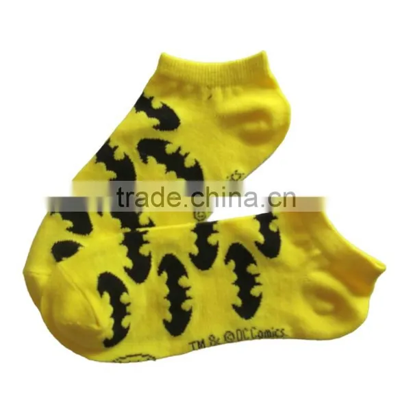 GSW-104 Wholesale Jacquard Yellow Color Footie Socks Women /female Socks