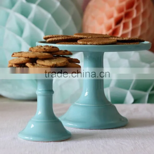 Milk Glass Cake Stand Plate Pastel Colours photo-2