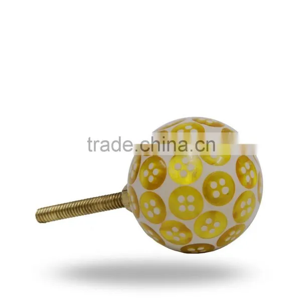 Round Ball Yellow Button Knob photo-2