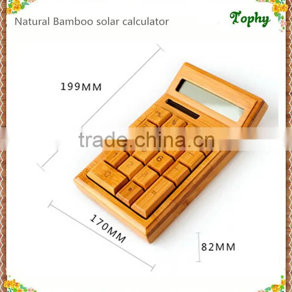 Portable Bamboo Solar Calculator & Notebook Solar Calculator Bamboo and Wooden Material photo-4