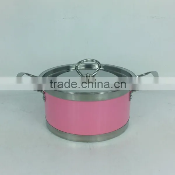 10pcs Non-Stick Cookware Set Camping Double Handle Cookware Set Of Colorful Stainless Steel Pot photo-4