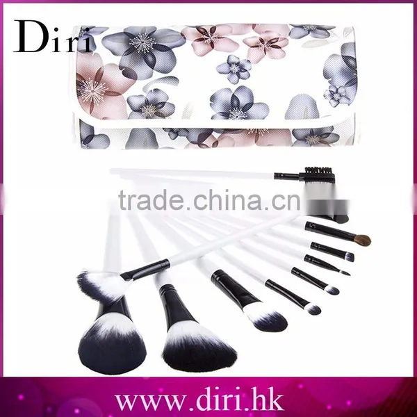 12 Pcs High Quality Makeup Cosmetics Brushes Set Kits With Flower Pattern Case photo-2