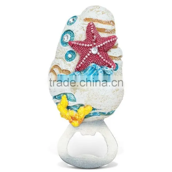 Starfish Resin Stone Finish Magnet With Bottle Opener photo-2
