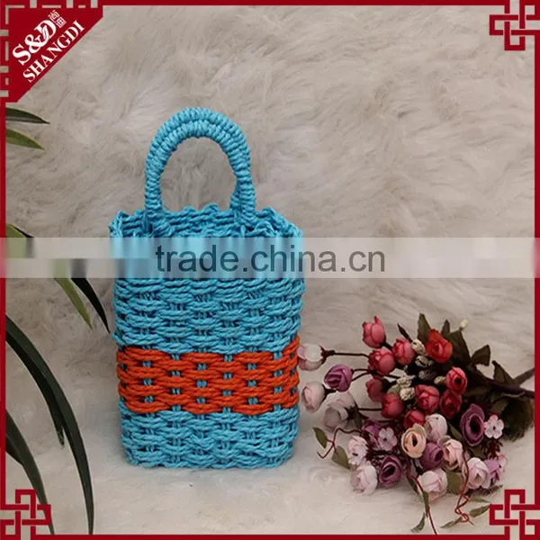 Single Handles Style Paper Rope Handcraft Decorative Mini Baskets Wholesale photo-2
