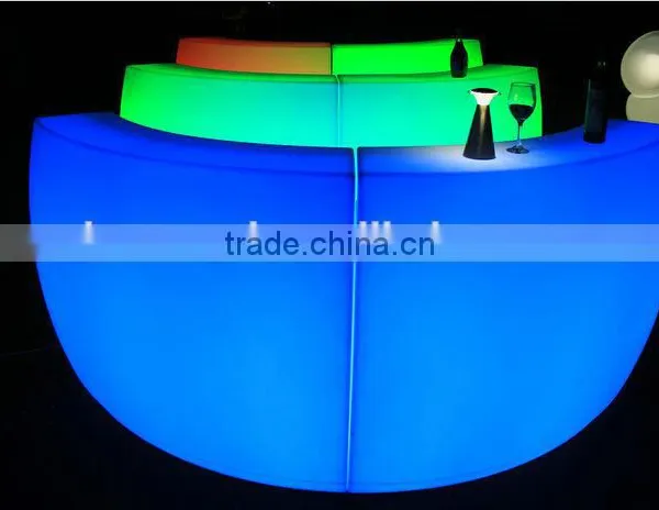 Rechargeable Led Glowing Bar Counter Light up Bar Table Bent and Round Bar Counter photo-2