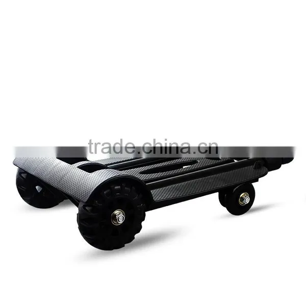 Mini Folding Shopping Cart With 2 Wheels/Lightweight Black Iron Alloy Folding Luggage Cart/ Portable Hand Trolley photo-6