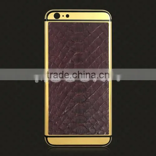 For Iphone6 Leather Gold Plated Housing, Gold Housing With Groove Stick Leather Housing for Iphone6 photo-2