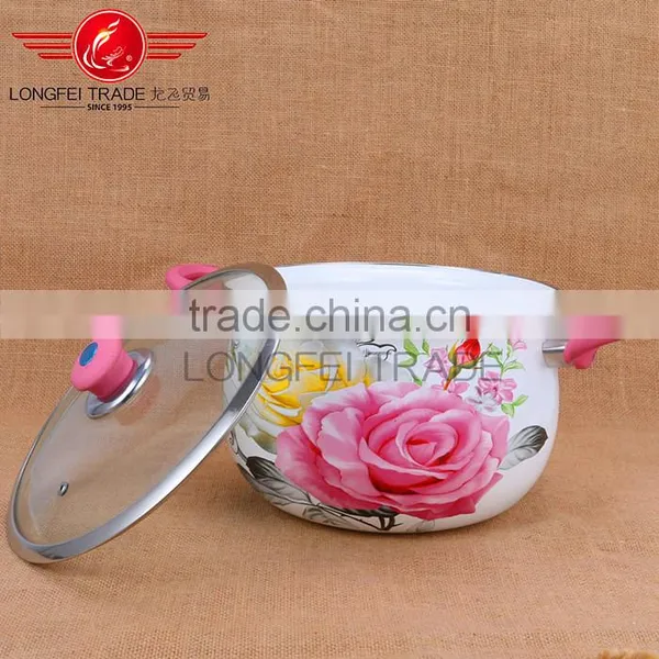 Cast Iron Decal Enamel Ceramic Hot Soup Pot With Insulated Bakelite Handle photo-3