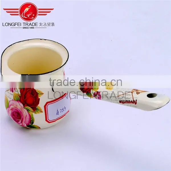 Eco-friendly OEM European Enamel Coffee Pot /coffee Cartoon With Long Handle photo-4