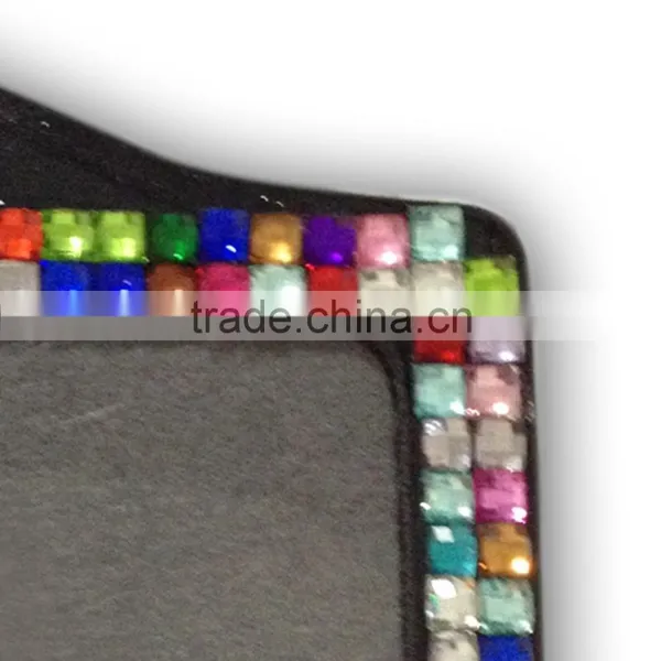 Popular ID Holder, High Quality Promotion Gift PU Leather Badge Holder With Crystal Gem Decoration photo-3