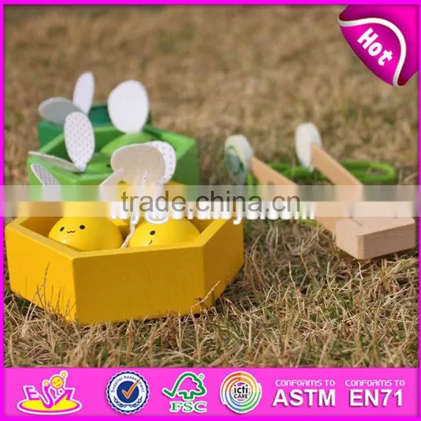 New Design Kids Funny Wooden Bee Toys Custom Children Wooden Cartoon Bee Toys W01B039 photo-4