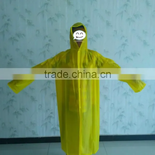 Adult Yellow 100% PVC Rain Poncho With Sleeves for Promotion photo-4