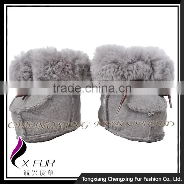 CX-SHOES-05B Genuine Sheared Sheep Skin Casual Baby Leather Shoes photo-2