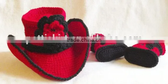 Wholesale Hot Sale Kids Cowboy Clothes Set Crochet Handmade Hats Clothing For Baby photo-4