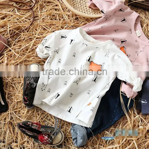 2-7 Years 2017 Wholesale Cotton Autumn Full Sleeves Fox Kids Girls Blouses photo-3